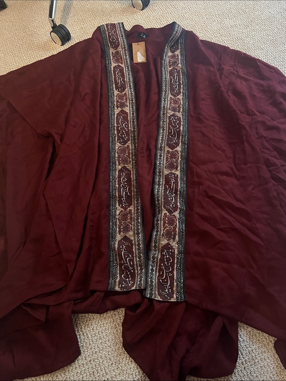 Manto Stole/Shawl- Women's Burgundy